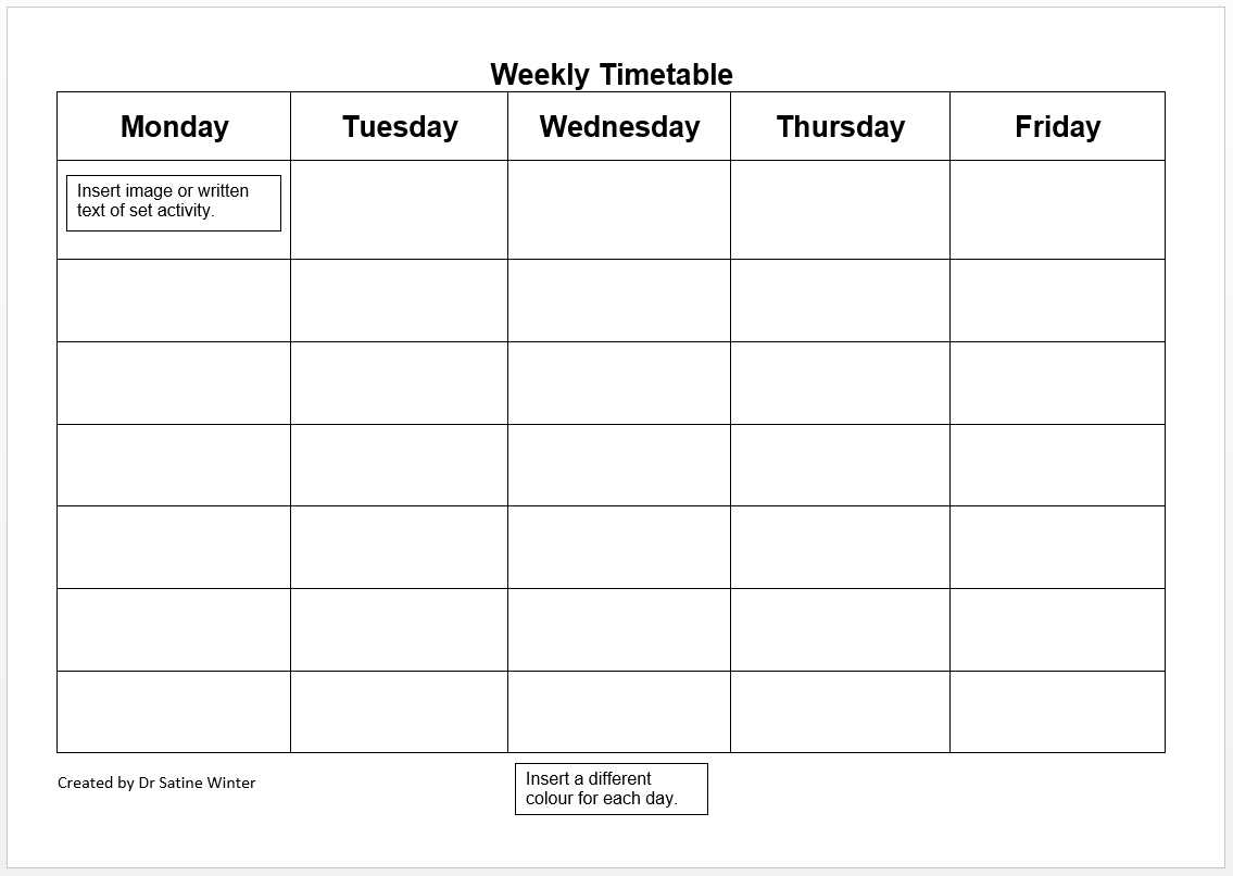 Templates - Visual Schedules