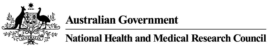Logo of the National Health and Medical Research Council, with the Australian Government Coat of Arms