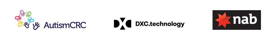 Organiser logos: Autism CRC, DXC and NAB