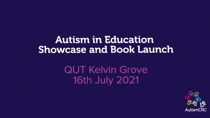 Title screen: Autism in Education Showcase and Book Launch